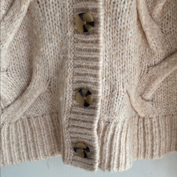 Madewell Cable Ashmont Cardigan Sweater Heather Powder - Picture 8 of 15